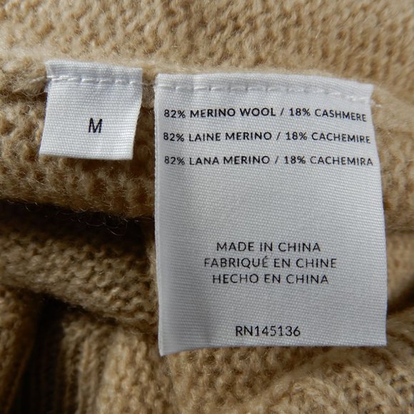 Naadam TUNIC DRESS Size M Sand Open Cable Knit Cashmere Merino Wool NEW $395 - Picture 6 of 11